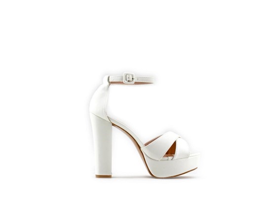 Sandalia Tacón Ancho Plataforma PU Fiesta